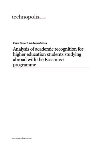 Analysis of academic recognition for higher education students studying abroad with the Erasmus+ programme