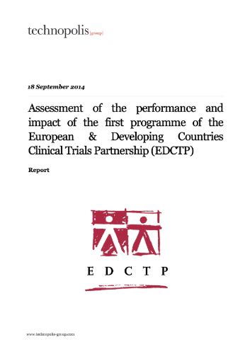Assessment of the performance and impact of the first programme of the European & Developing Countries Clinical Trials Partnership (EDCTP)