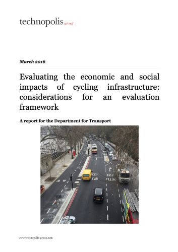 Evaluating the economic and social impacts of cycling infrastructure: considerations for an evaluation framework