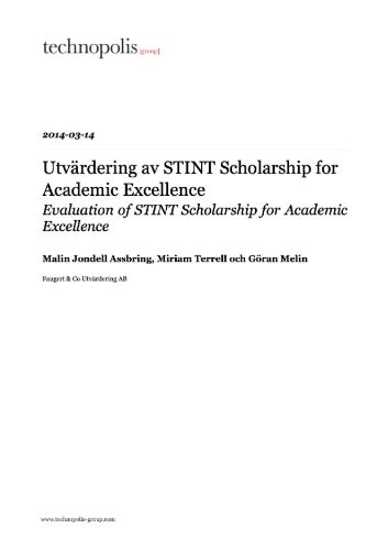 Evaluation of  STINT Scholarship for Academic Excellence