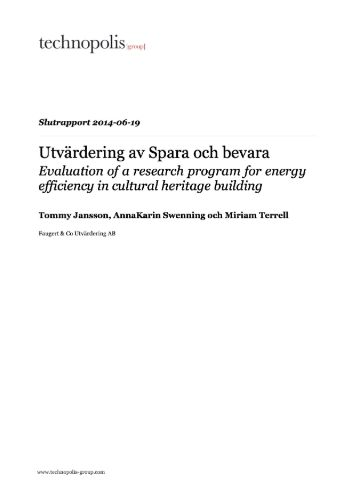 Evaluation of a research program for energy efficiency in cultural heritage building