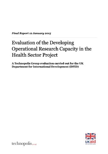 Evaluation of the Developing Operational Research Capacity in the Health Sector Project