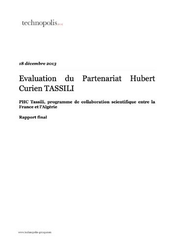 Evaluation of the Hubert Curien Partnership Tassili