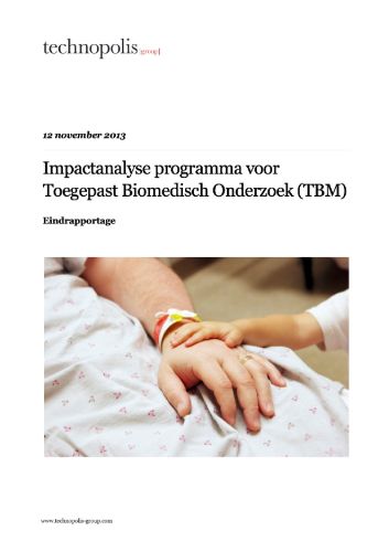 Impact assessment TBM programme (Applied Biomedical Research) in Flanders