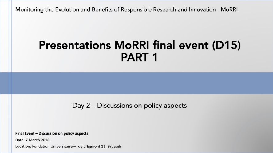 Presentations MoRRI final event (D15) – 7th March part 1