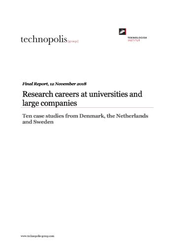 Research careers at universities and large companies