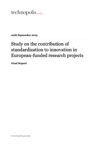 Study on the contribution of standardization to innovation in European-funded research projects