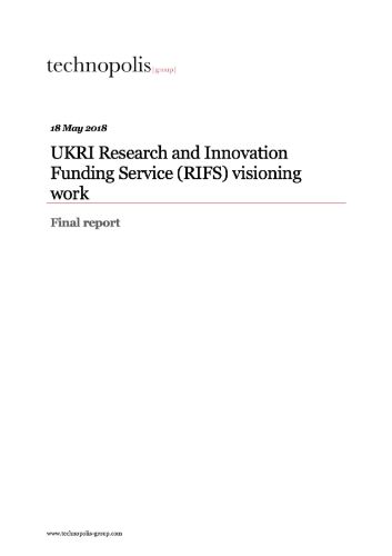 Support to the generation of a Research and Innovation Funding Service