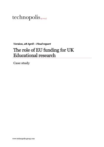 The role of EU funding for UK Educational research