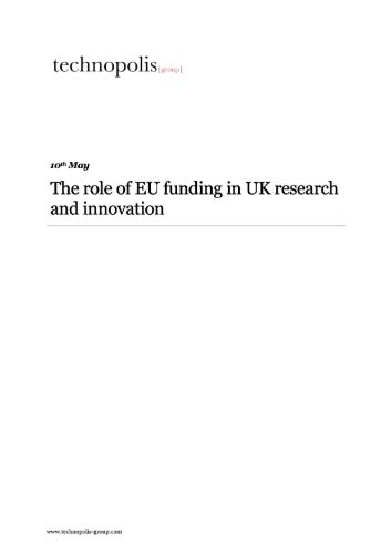The role of EU funding in UK research and innovation