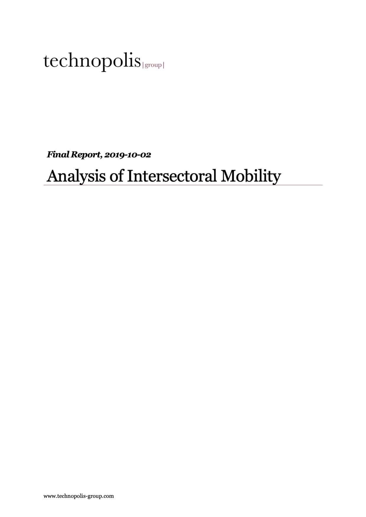 Analysis of Intersectoral Mobility