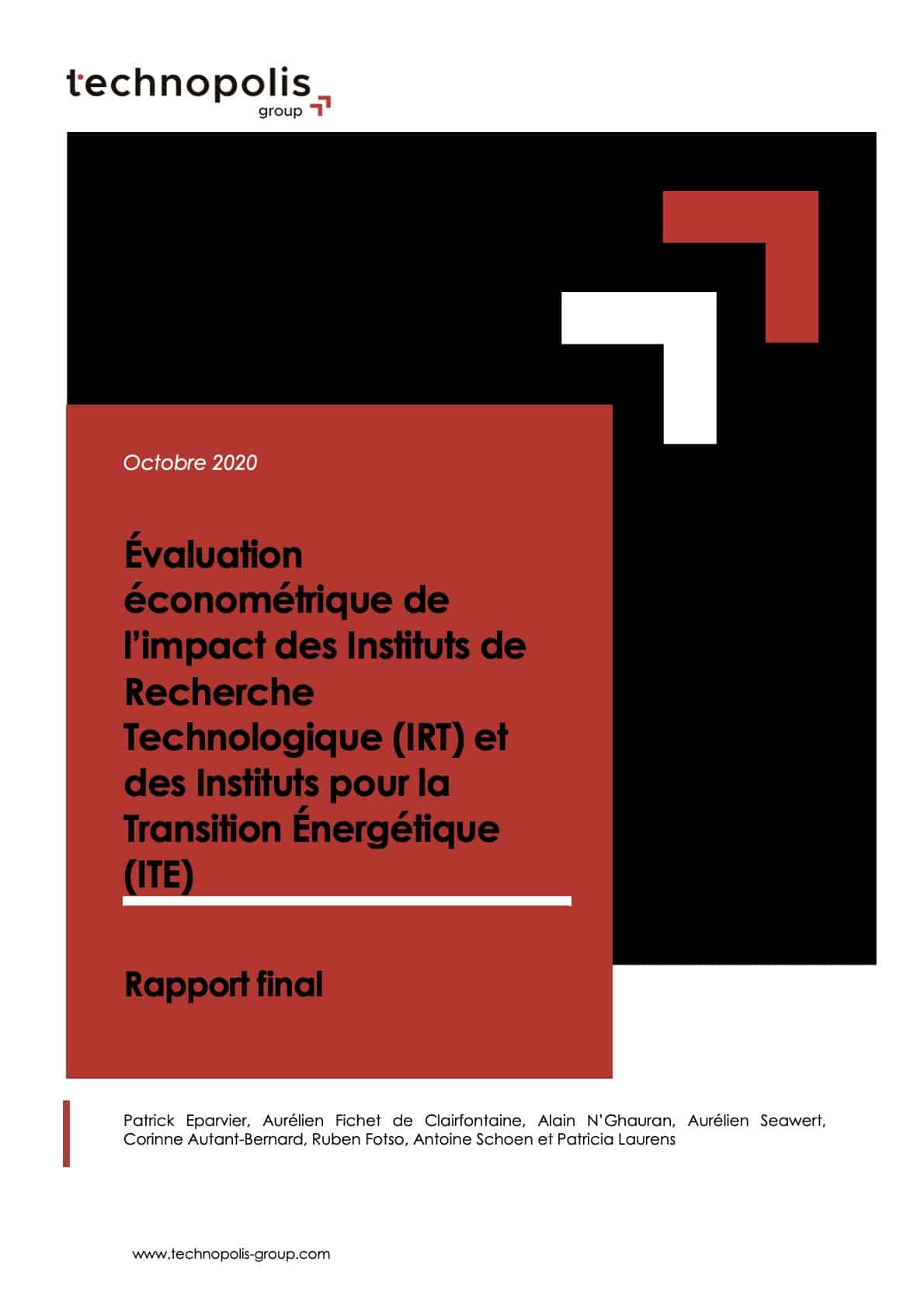Econometric evaluation of the impact of the French Technological Research Institutes