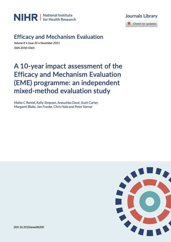 10-year impact assessment of the UK’s Efficacy and Mechanism Evaluation programme