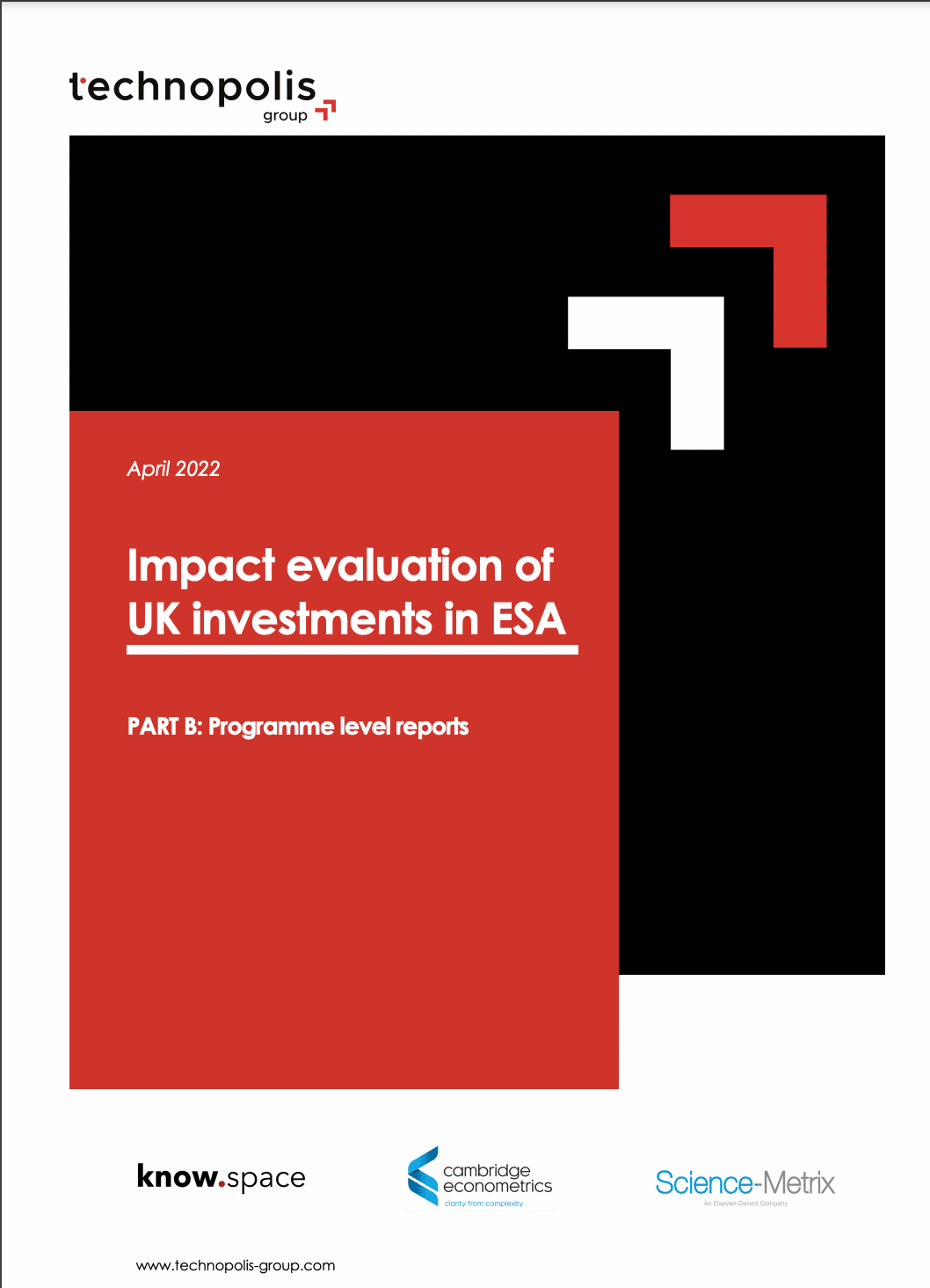 Impact evaluation of UK investment in ESA – PART B: Programme level reports