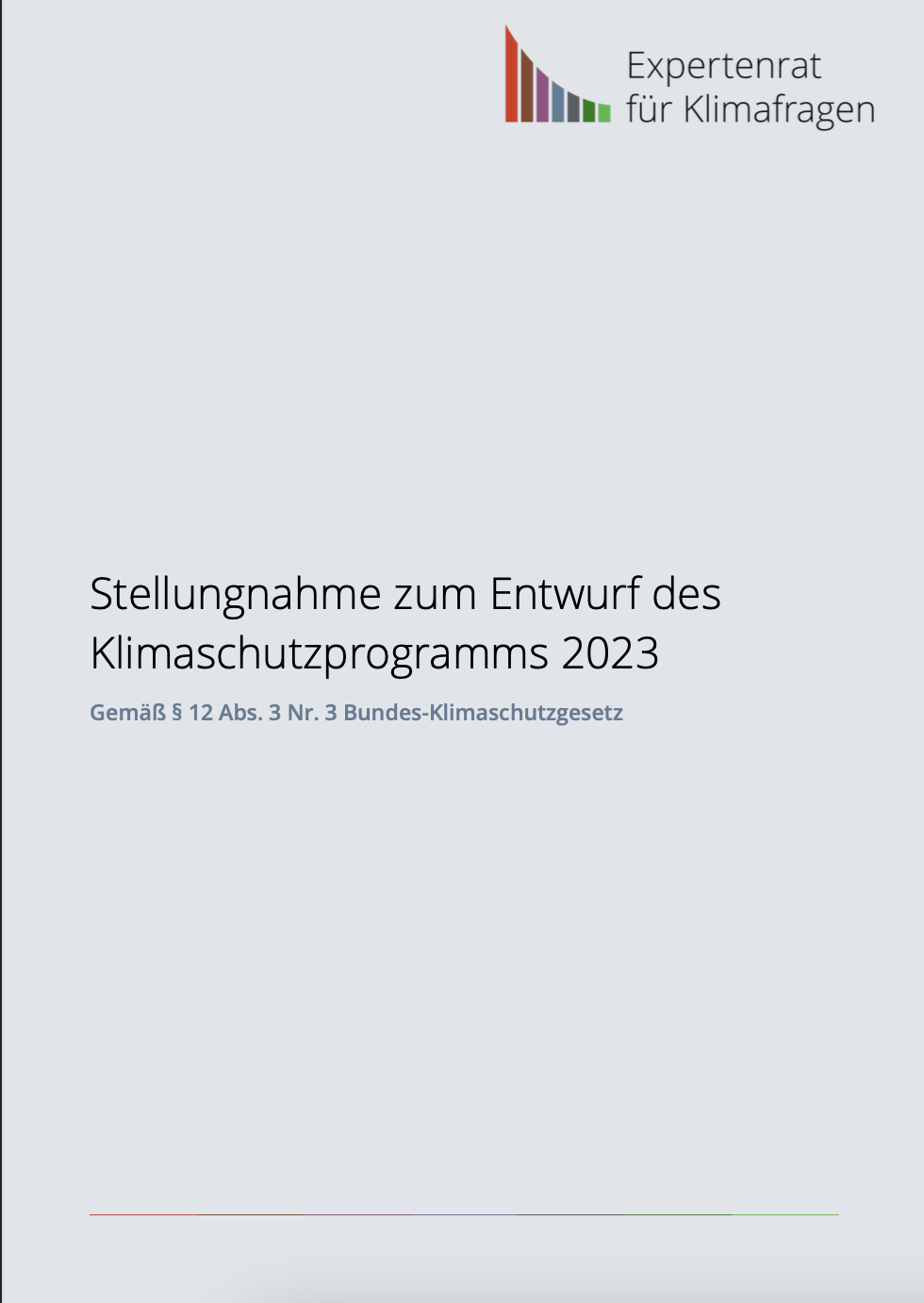 Stellungnahme zum Entwurf des Klimaschutzprogramms 2023